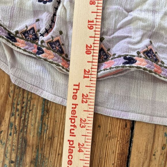 Knox Rose Purple Embroidered Plaid Short Sleeve Top Womens Small Rayon Blend - Picture 6 of 6